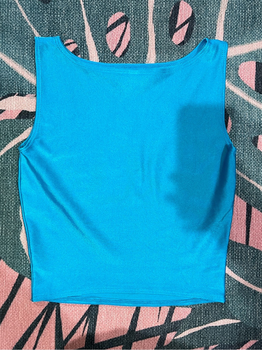 Vintage 80’s Flexatard Designed by Gilda Marx Shiny Spandex Aerobics Crop Top